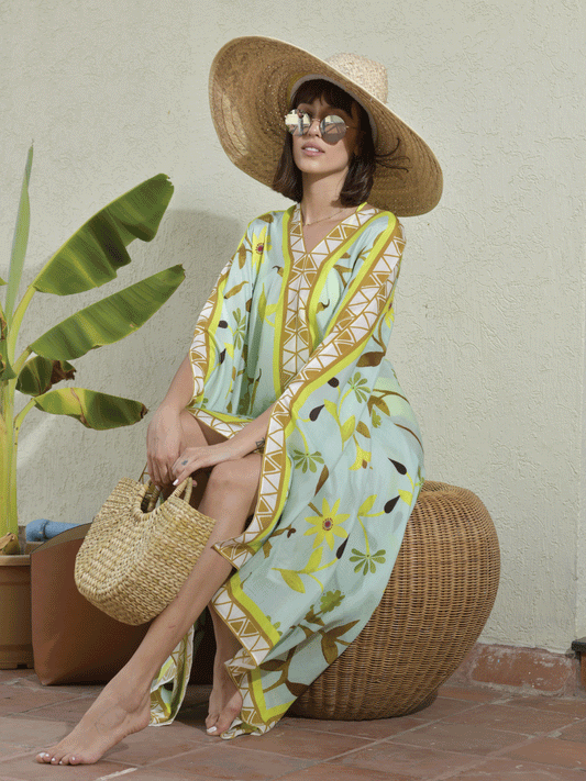 Alanna Spice Market Kaftan (Aqua)