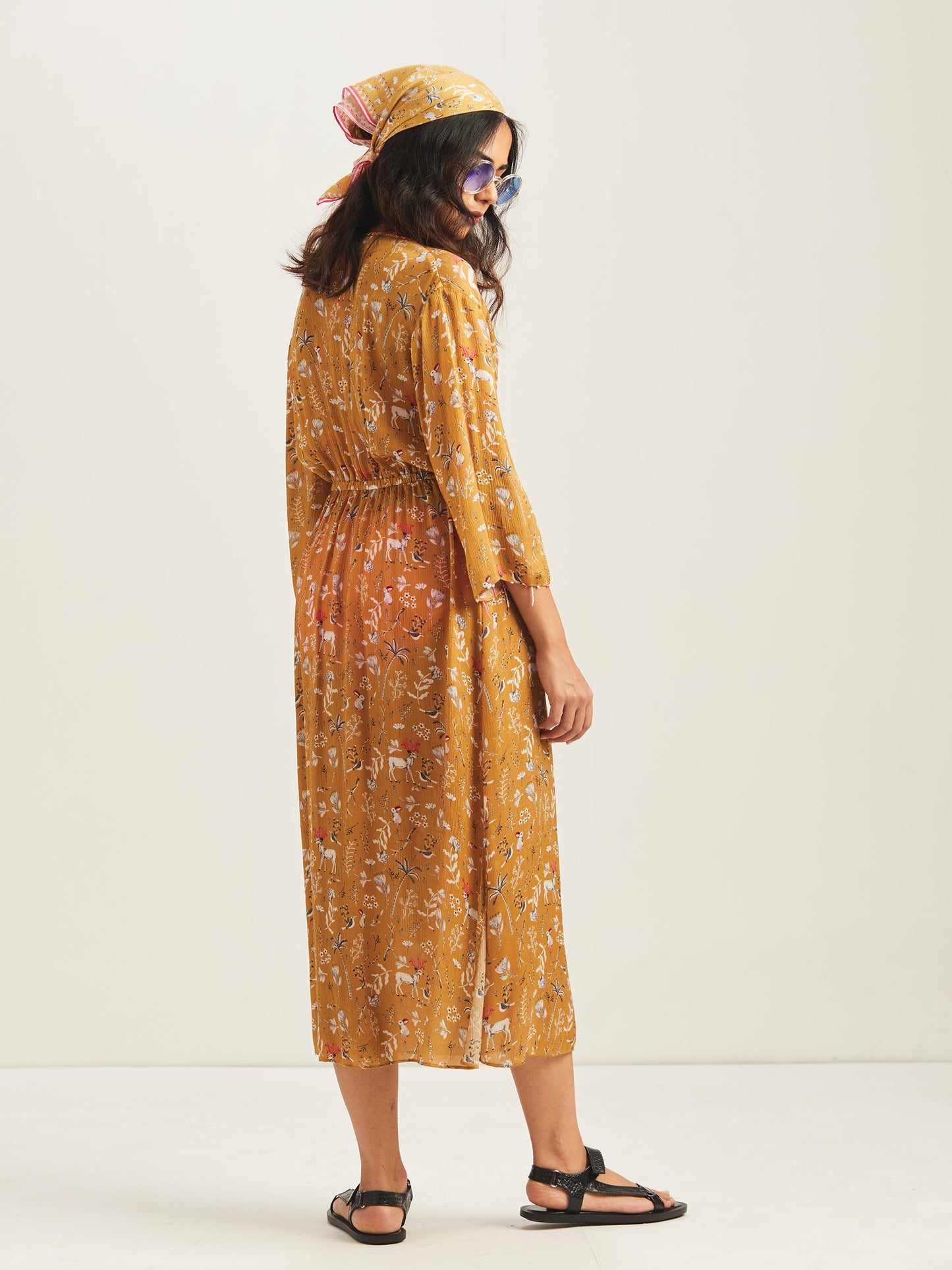 Celestia Midi Kaftan Coverup Brass