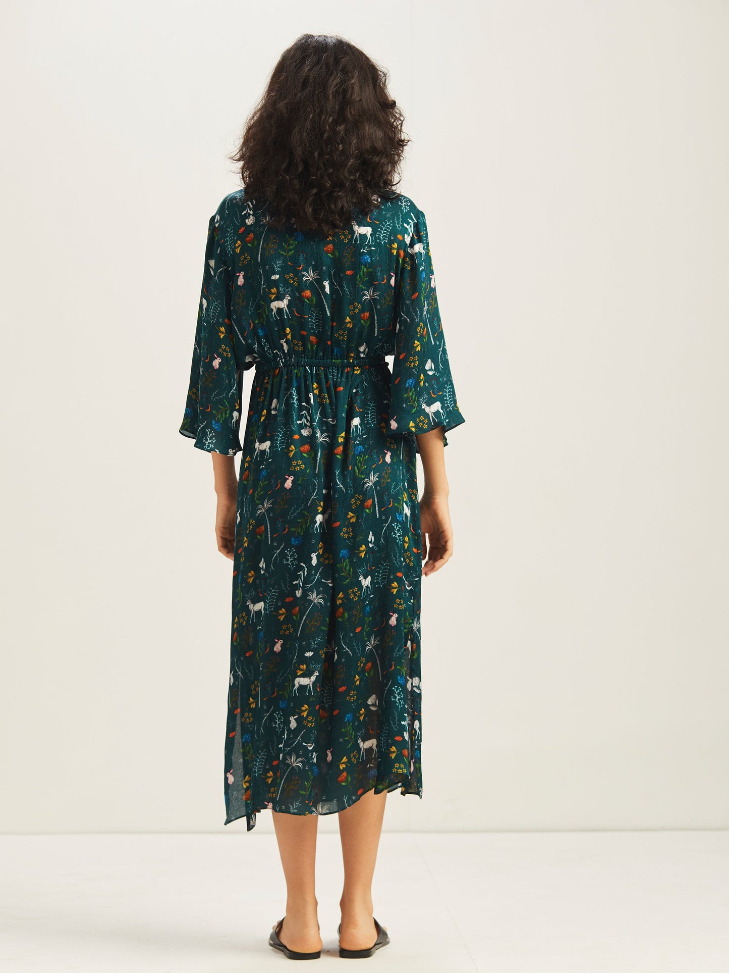 Celestia Midi Kaftan Coverup Bottle Green