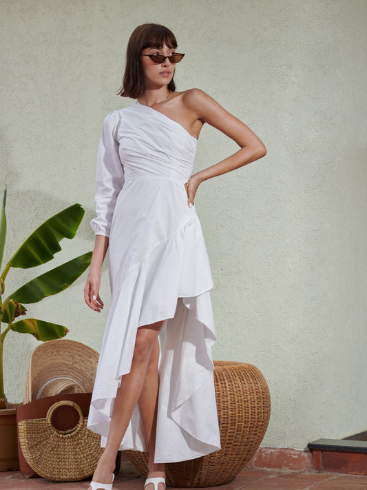 Aphrodite off Shoulder Asymetrical Dress