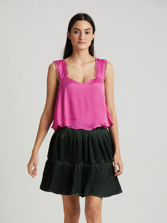 Willow Sweetheart Blouse Fuscia