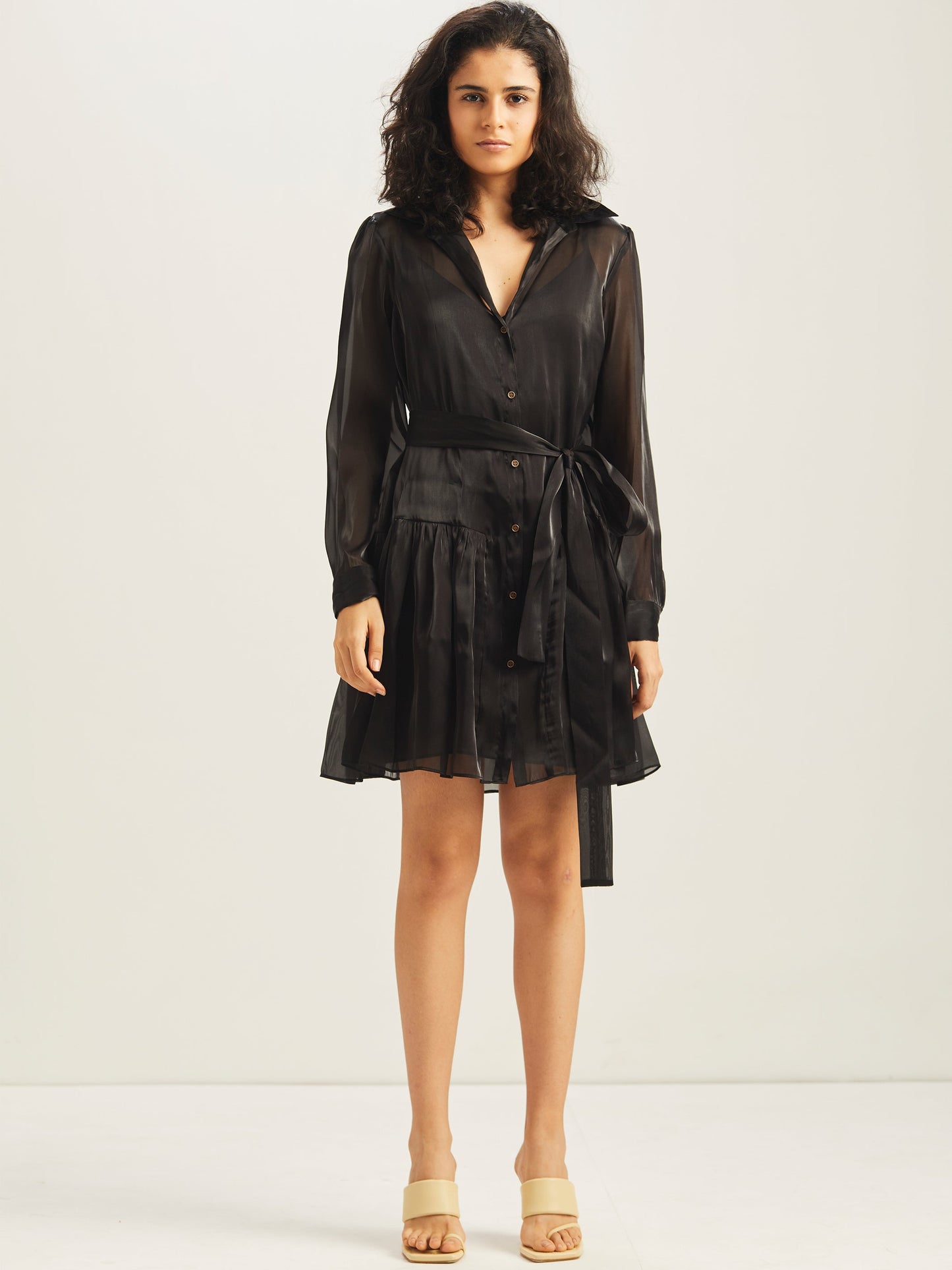 Eva Short Shirt Dress Black