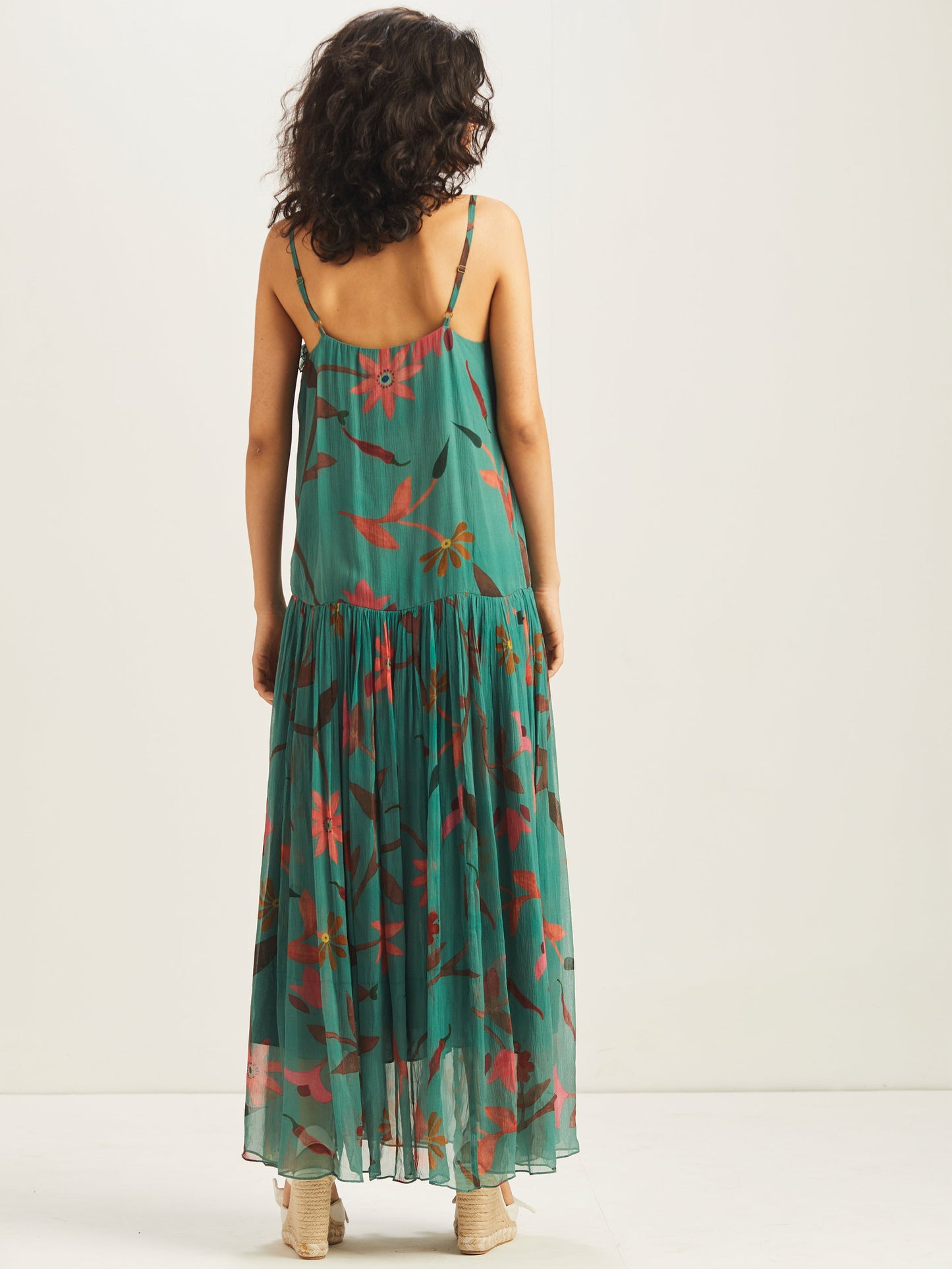 Ishil Flowing Maxi Dress - Teal