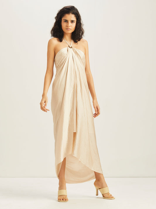 Girlfriend Sarong Dress - Champagne