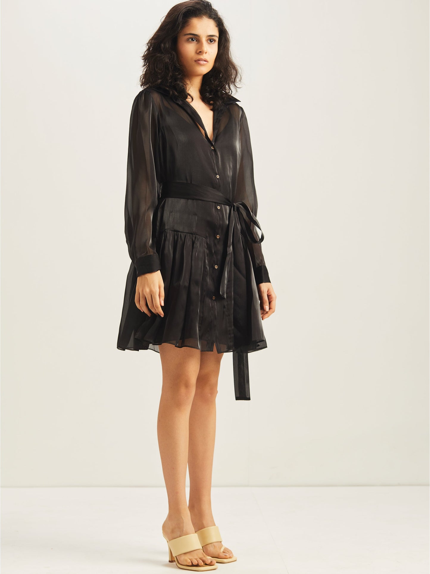 Eva Short Shirt Dress Black