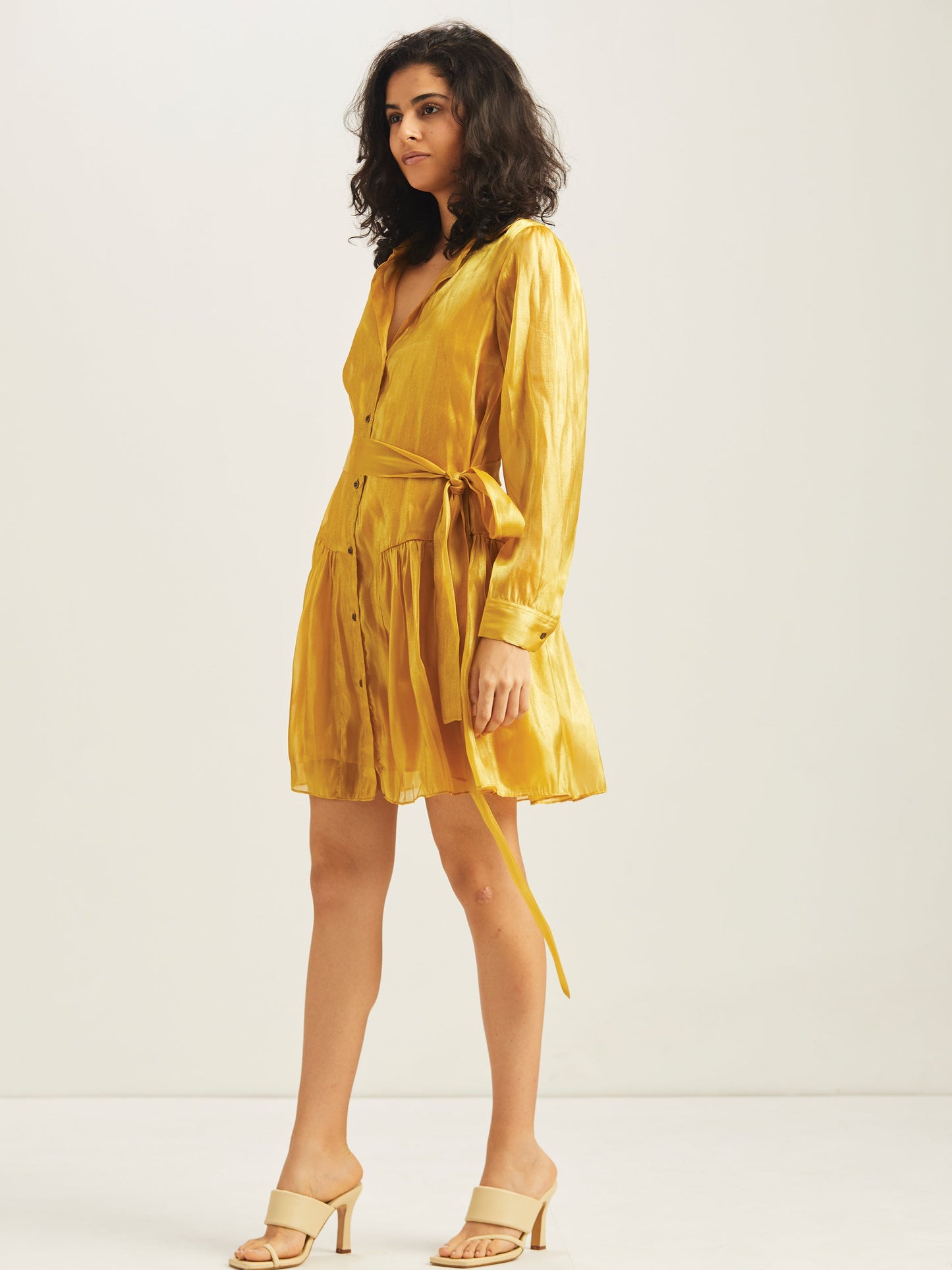 Eva Short Shirt Dress Mustard